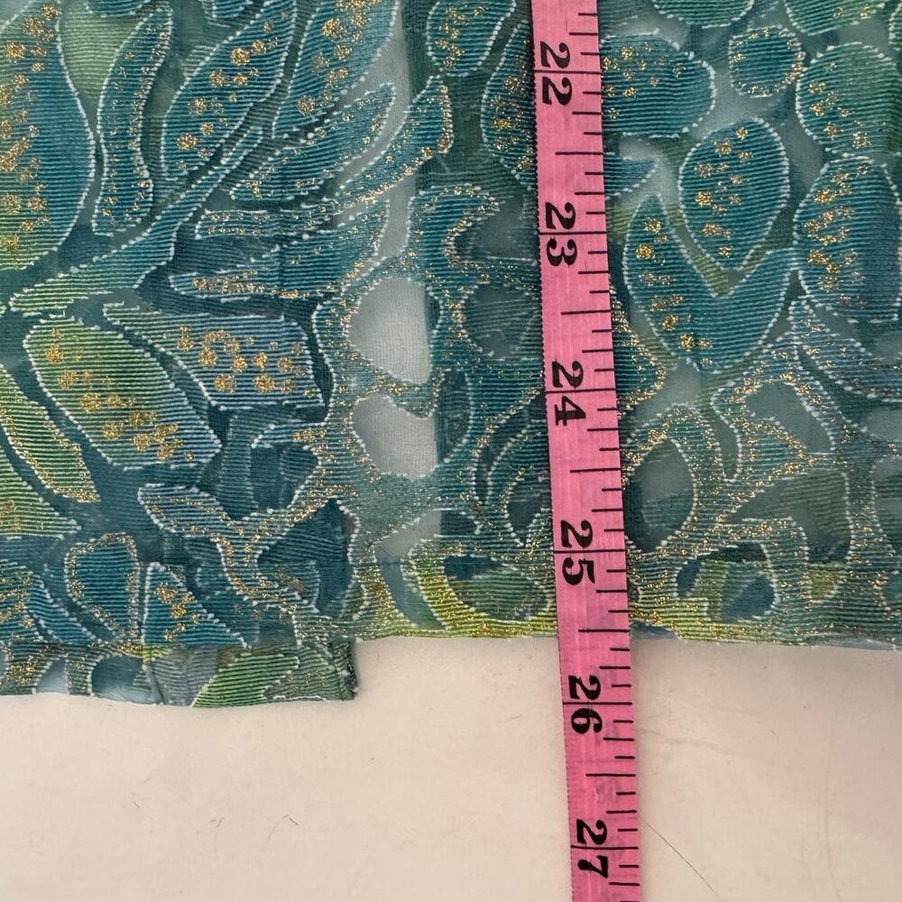 Ruby Rd. Blue and Green Sheer Metallic Button Up - 18W - Picture 8 of 8